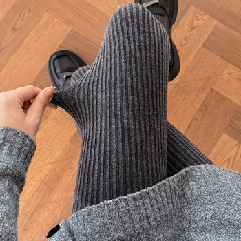 Γυναικείες καλσόν ιαπωνικού στυλ με κάθετες ρίγες, μαλλί, μεσαίας πυκνότητας, αναπνέουσες (Υλικό: μαλλί; Σχέδιο: κάθετες ρίγες; Πυκνότητα: μεσαία; Στυλ: ιαπωνικό)