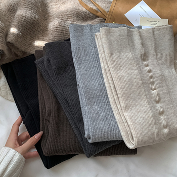 Γυναικείες καλσόν ιαπωνικού στυλ με κάθετες ρίγες, μαλλί, μεσαίας πυκνότητας, αναπνέουσες (Υλικό: μαλλί; Σχέδιο: κάθετες ρίγες; Πυκνότητα: μεσαία; Στυλ: ιαπωνικό)