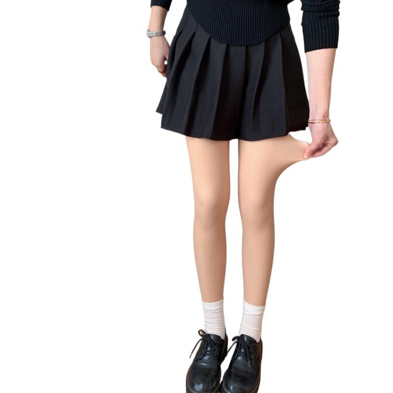 Bare-Leg efekts zeķes ar flīsa iekšpusi - akrila šķiedra, augsta elastība, 2025. ziemā