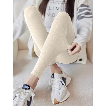 Sieviešu legingi ar vidējā josta, bezšuvju, termi ar velūru, ziema 2025