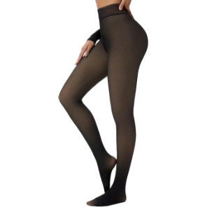Plus veličine, visokim strukom, zimska fleec podstava, debele tajice-leggings s lažnim prozirnim izgledom