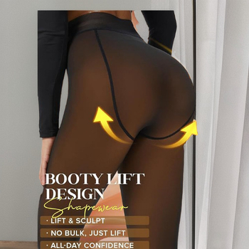 Plus veličine, visokim strukom, zimska fleec podstava, debele tajice-leggings s lažnim prozirnim izgledom