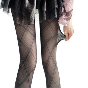 Zeķes ar kājām — Geometrisks Jacquards caurspīdīgs, neilons, plānas, veidošana un berzes pretestība