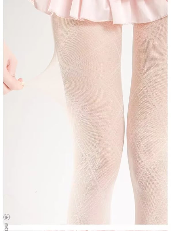 Zeķes ar kājām — Geometrisks Jacquards caurspīdīgs, neilons, plānas, veidošana un berzes pretestība