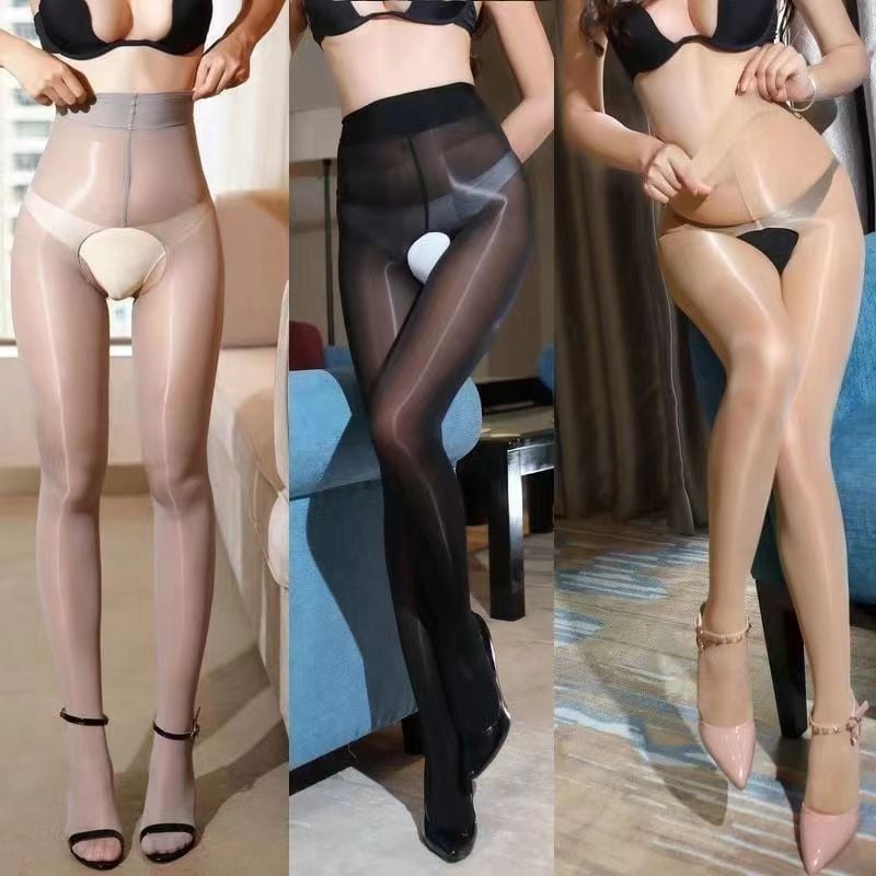 Atvērtas zeķes ar atvērtu intīmo zonu - neilons, elpojošas, augsta elastība, vienkrāsainas, ar kājām