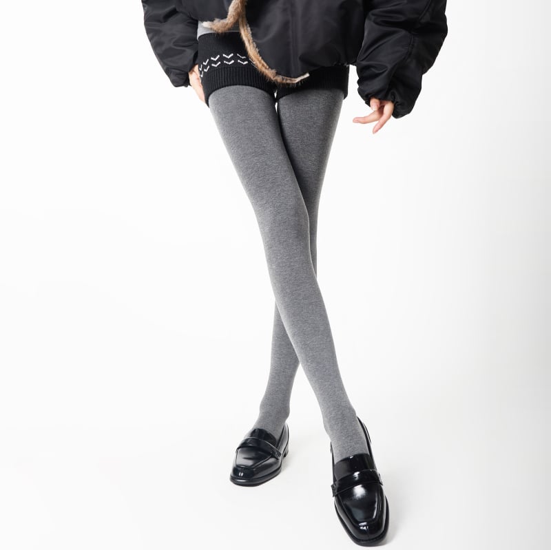 Kokvilnas legingi ar flīsa iekšējo odari, sievietēm, sēžamvietas pacelšana, biezs, ar kājām