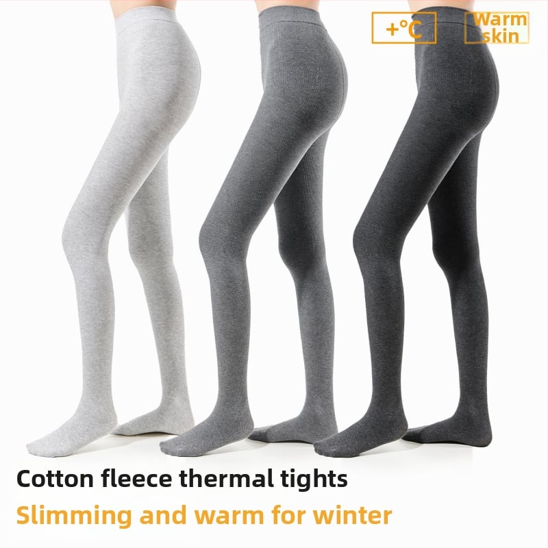 Kokvilnas legingi ar flīsa iekšējo odari, sievietēm, sēžamvietas pacelšana, biezs, ar kājām
