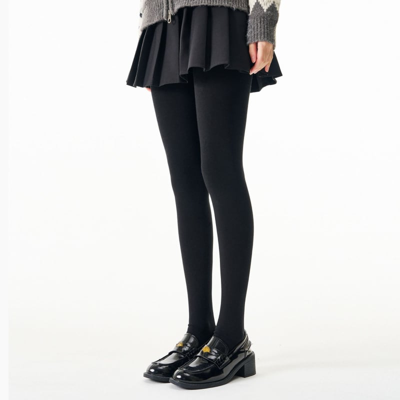 Kokvilnas legingi ar flīsa iekšējo odari, sievietēm, sēžamvietas pacelšana, biezs, ar kājām