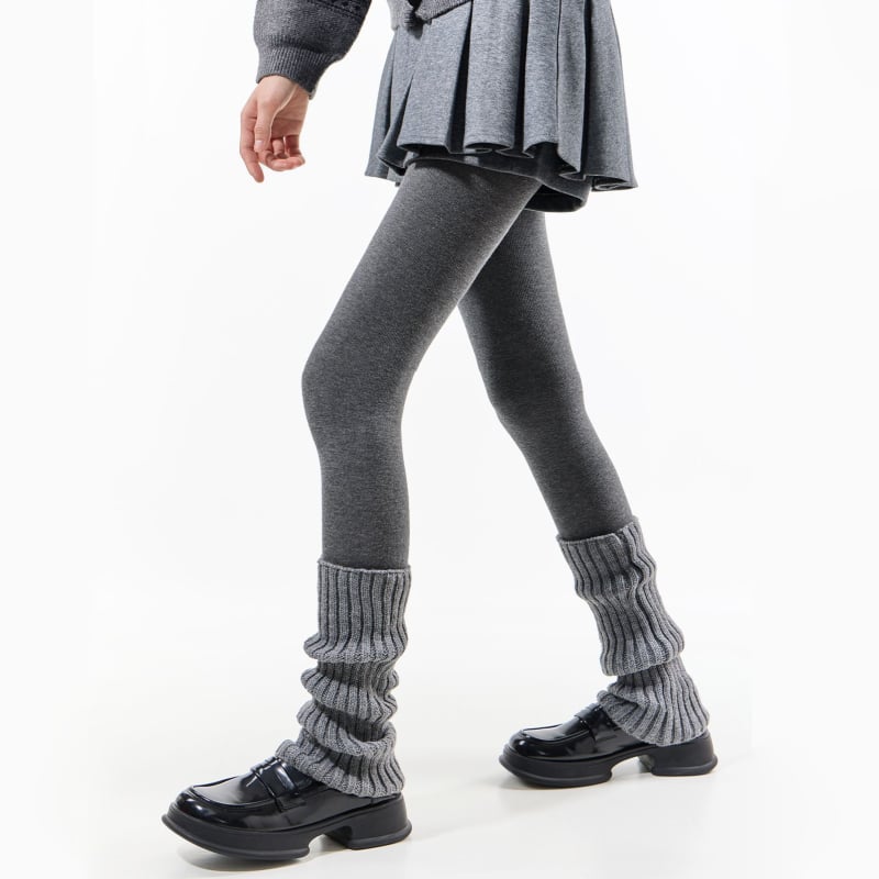 Kokvilnas legingi ar flīsa iekšējo odari, sievietēm, sēžamvietas pacelšana, biezs, ar kājām