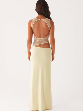 Rochie din poliester, decolteu rotund, fără mâneci, lungă, fustă neregulată