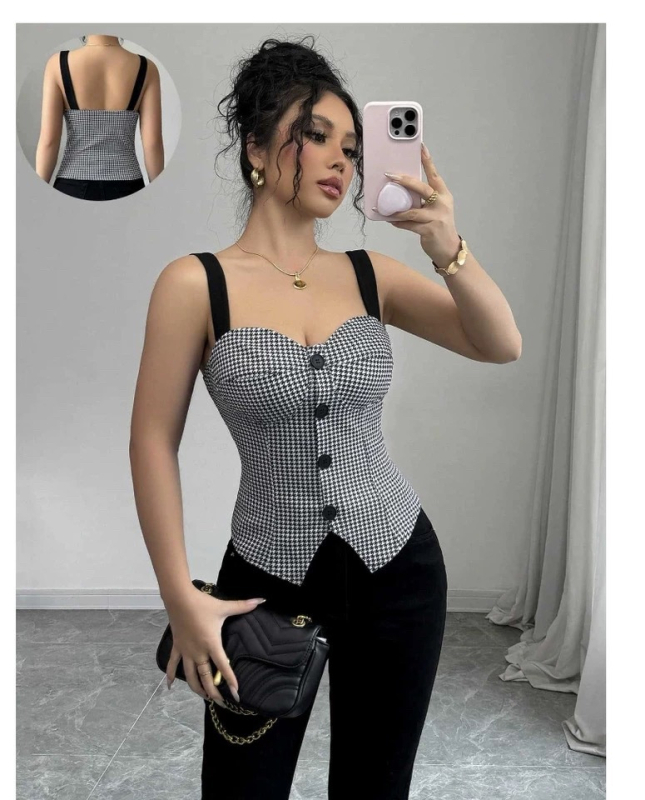 Haljina bez rukava s V izrezom, midi duljine, street hipster stil, poliester 95%+