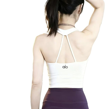 Τοπ γιόγκα με halter neck и ανοιχτή πλάτη, με επένδυση στήθους — νάιλον ύφασμα, σύνθεση 81–90%, μήκος μέσης