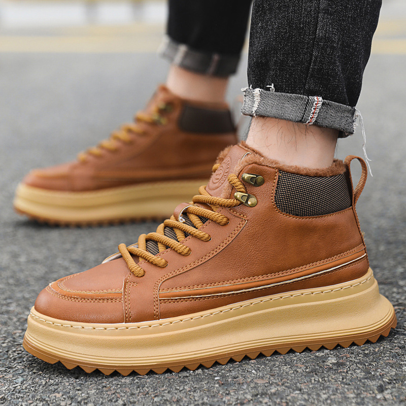 Vyriski aukšto profilio PU odos bateliai (atsparūs vandeniui, išlaiko šilumą, storesnė padas)