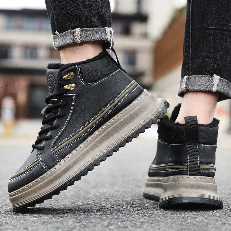 Vyriski aukšto profilio PU odos bateliai (atsparūs vandeniui, išlaiko šilumą, storesnė padas)