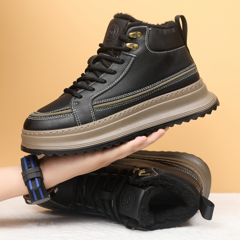 Vyriski aukšto profilio PU odos bateliai (atsparūs vandeniui, išlaiko šilumą, storesnė padas)