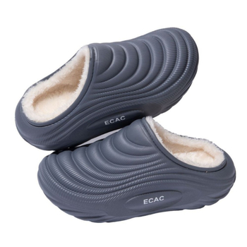 Vyrinės vandeniui atsparios medvilninės šlepetės - vidaus naudojimui, neslystančios, bekvapės, šilta velveto įdaila, EVA padas