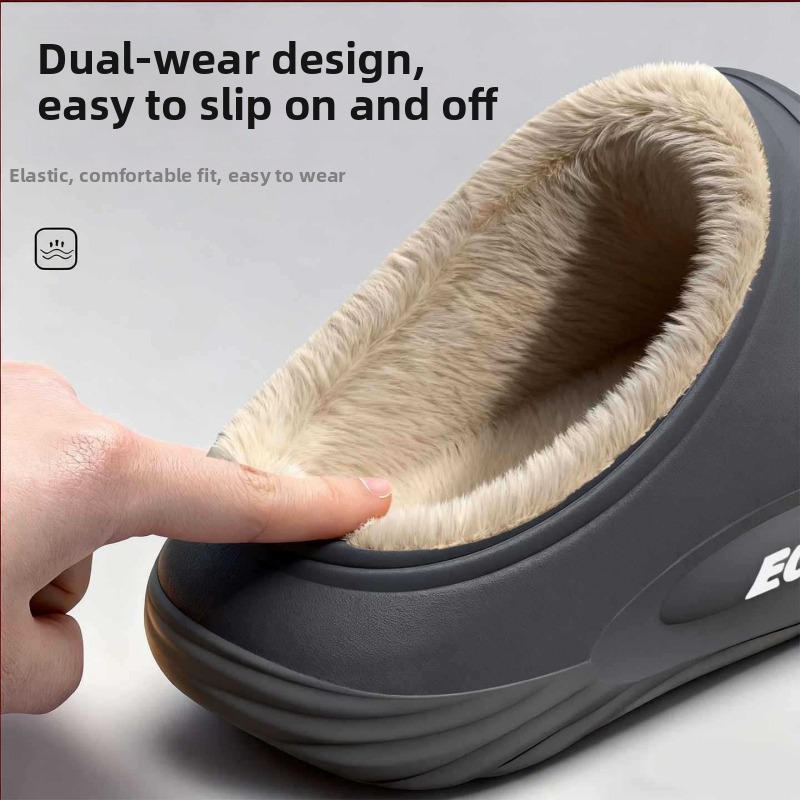 Meeste veekindlad puuvillased sussid - sise kasutamiseks, libisemiskindlad, lõhnavabad, soe sametist vooder, EVA talla