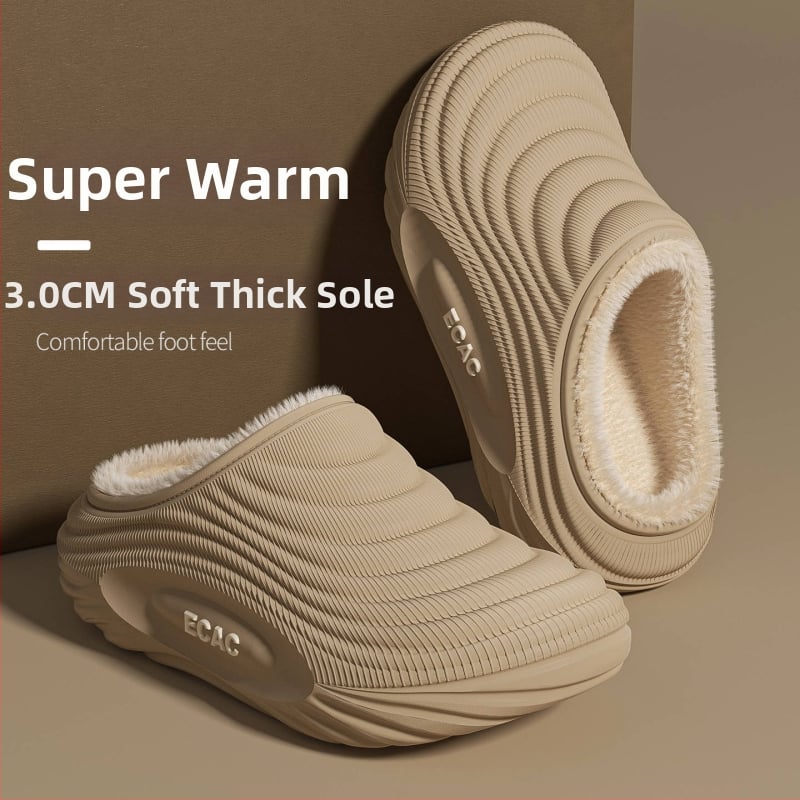 Vyrinės vandeniui atsparios medvilninės šlepetės - vidaus naudojimui, neslystančios, bekvapės, šilta velveto įdaila, EVA padas