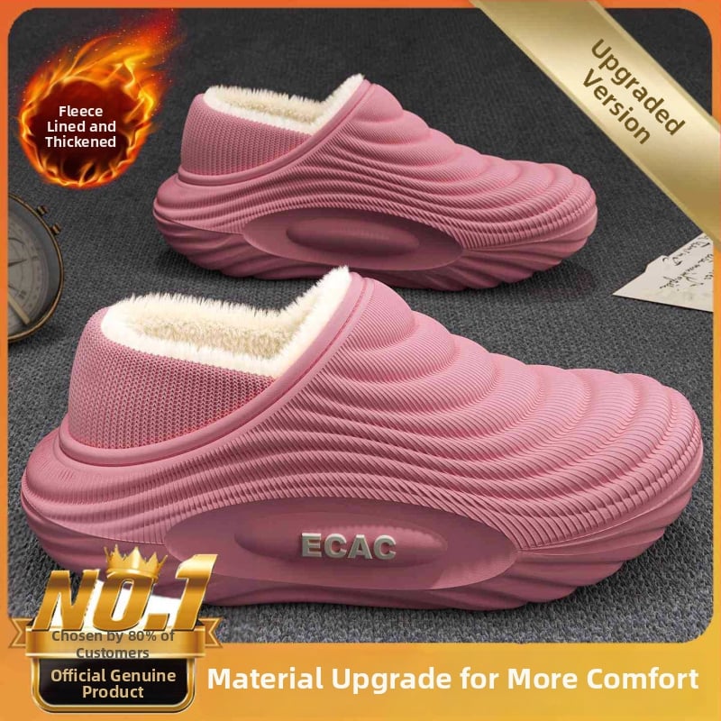 Vyrinės vandeniui atsparios medvilninės šlepetės - vidaus naudojimui, neslystančios, bekvapės, šilta velveto įdaila, EVA padas