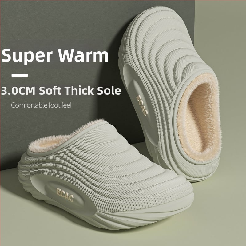 Vyrinės vandeniui atsparios medvilninės šlepetės - vidaus naudojimui, neslystančios, bekvapės, šilta velveto įdaila, EVA padas