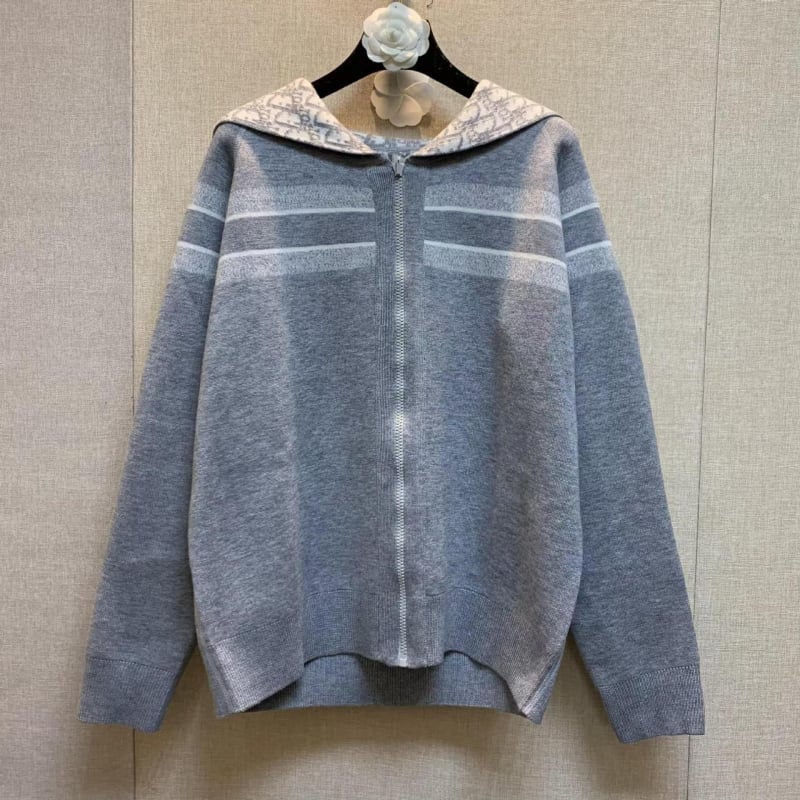 Pălton-cardigan reversibil cu glugă din lână și cașmir, monogramă floral vintage, lână 95%+, cașmir <30%, iarnă 2024