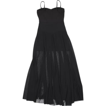 Дамска рокля без презрамки със право деколте, полиестер с еластан, висока талия, кройка A-line, дълга