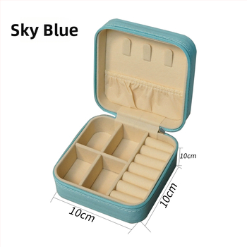 Ékszerdoboz tükrössel és cipzárral - Cortex anyag, casual stílus, kemény kivitel