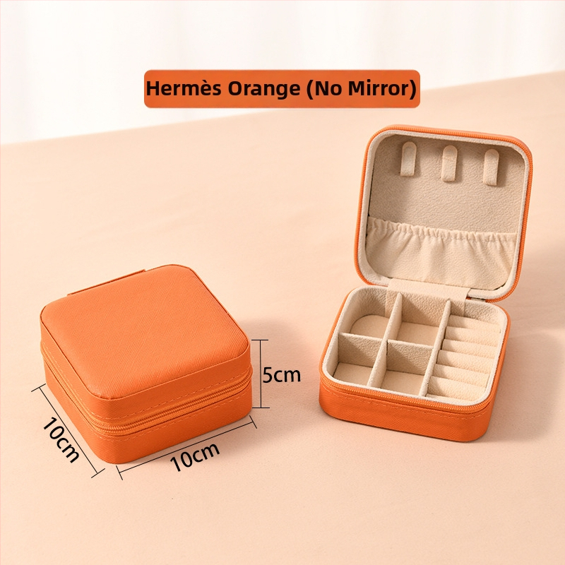 Ékszerdoboz tükrössel és cipzárral - Cortex anyag, casual stílus, kemény kivitel