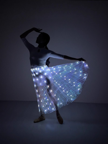 Fustă LED cu iluminare pentru costum de belly dance, poliester, reîncărcabilă, stil european-american