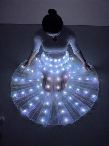 Fustă LED cu iluminare pentru costum de belly dance, poliester, reîncărcabilă, stil european-american