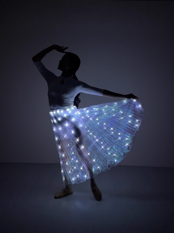 Fustă LED cu iluminare pentru costum de belly dance, poliester, reîncărcabilă, stil european-american