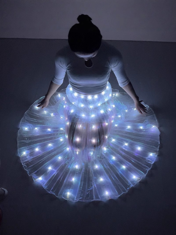 Fustă LED cu iluminare pentru costum de belly dance, poliester, reîncărcabilă, stil european-american