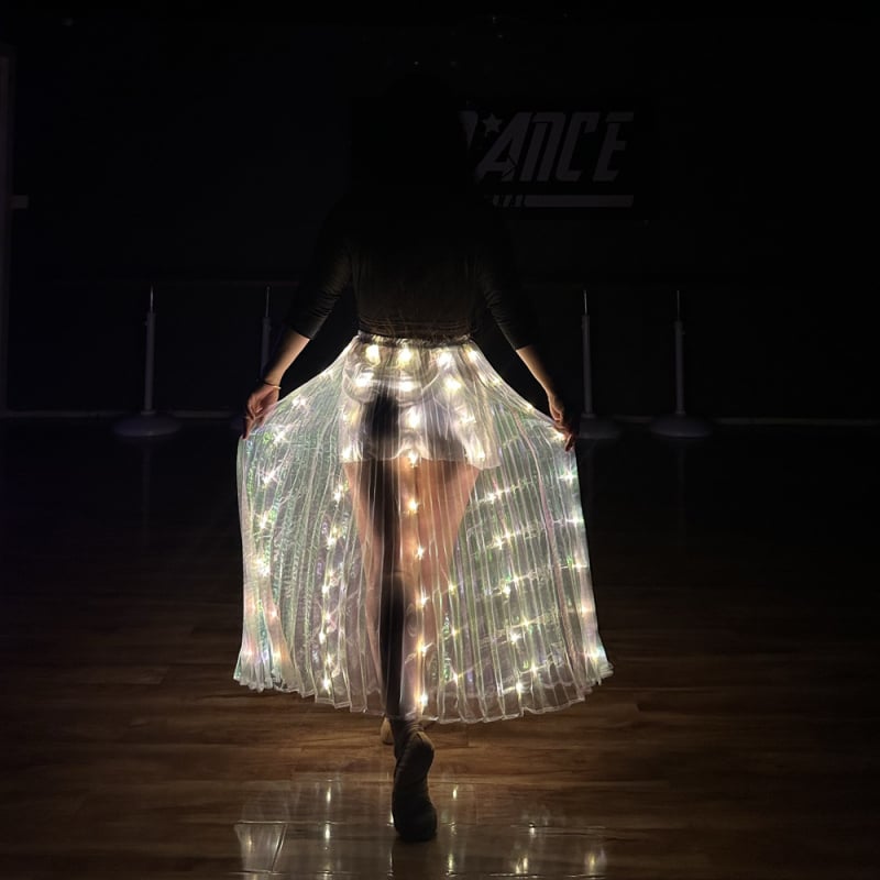 Fustă LED cu iluminare pentru costum de belly dance, poliester, reîncărcabilă, stil european-american