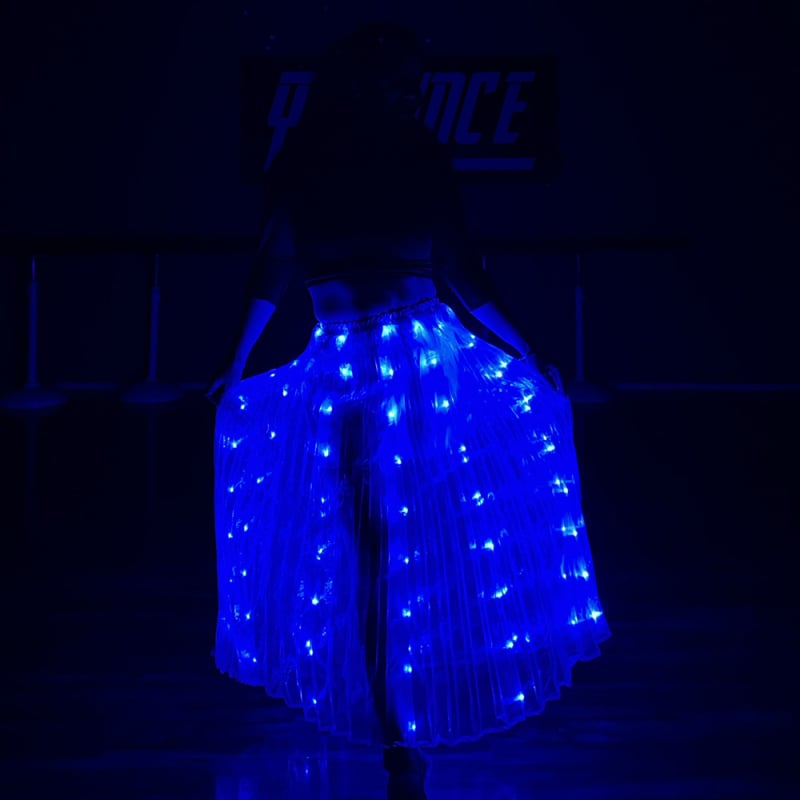Fustă LED cu iluminare pentru costum de belly dance, poliester, reîncărcabilă, stil european-american