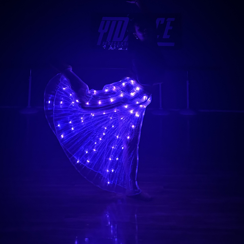 Fustă LED cu iluminare pentru costum de belly dance, poliester, reîncărcabilă, stil european-american