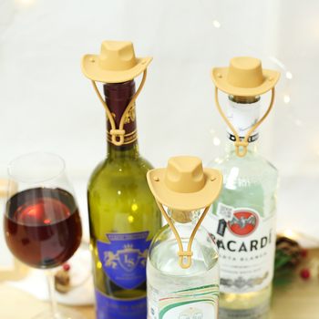 Szilikonból készült cowboy kalap formájú borosüveg-dugó, élelmiszer-minőségű, szivárgásmentes, logó nyomtatás lehetséges, testreszabható