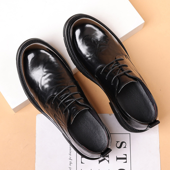 Vyriski odiniai bateliai verslo ir kasdieniam naudojimui, kvėpuojantys, neslystantys, apvali nosis, guma padas, žemas kulnas 1–3 cm