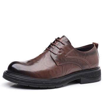 Vyriski odiniai bateliai verslo ir kasdieniam naudojimui, kvėpuojantys, neslystantys, apvali nosis, guma padas, žemas kulnas 1–3 cm