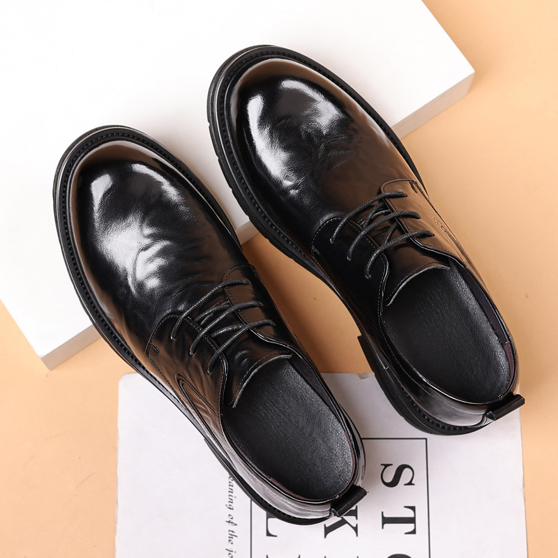 Vyriski odiniai bateliai verslo ir kasdieniam naudojimui, kvėpuojantys, neslystantys, apvali nosis, guma padas, žemas kulnas 1–3 cm