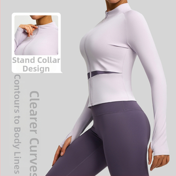 Joga jaka, Eiropas–amerikāņu stilā, ar augstu apkakli, elpojoša (garās piedurknes, 82,5% poliester)