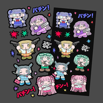 Stickere pentru planner: stil coreean, caracter cu uniformă Y2K, adezive, hârtie sintetică, imprimare, fără licență IP