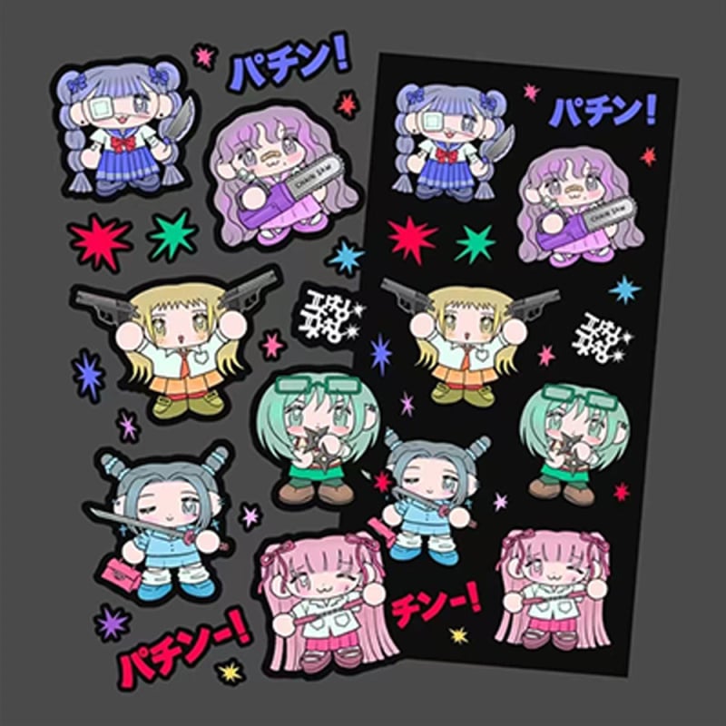 Stickere pentru planner: stil coreean, caracter cu uniformă Y2K, adezive, hârtie sintetică, imprimare, fără licență IP