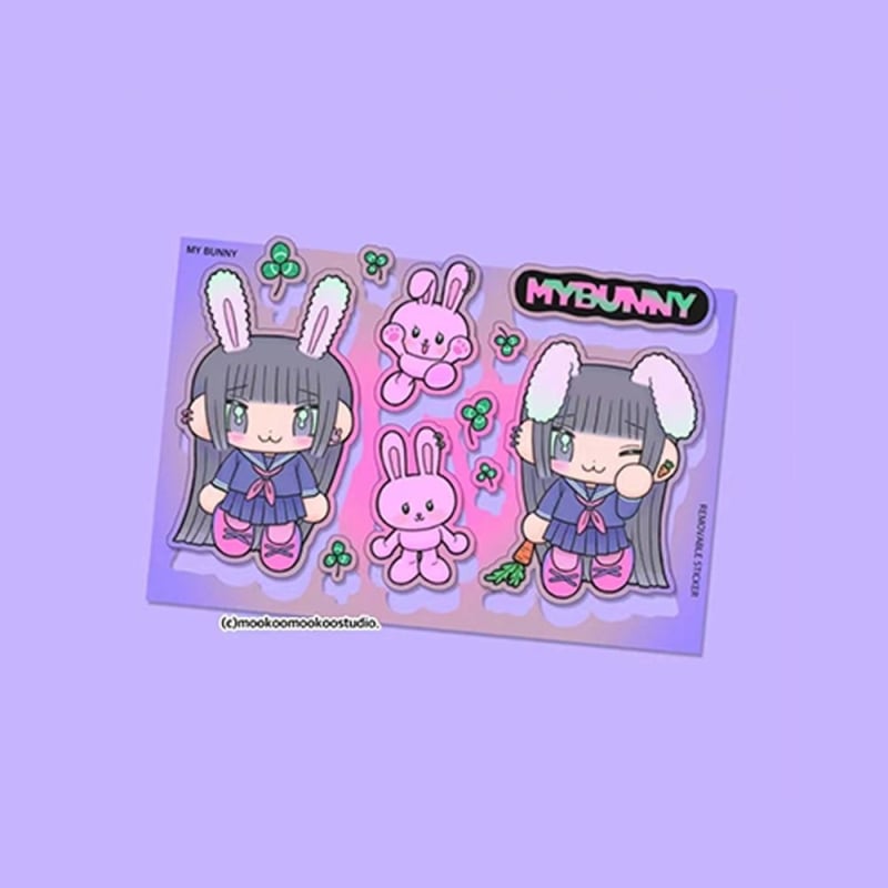 Stickere pentru planner: stil coreean, caracter cu uniformă Y2K, adezive, hârtie sintetică, imprimare, fără licență IP