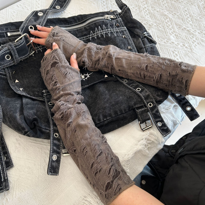 Y2K asimetriskas leg sleeves, vidējais garums, UV aizsardzība, poliestera/elastāna maisījums, izcelsme Zhejiang, 2024. gada pavasara izlase