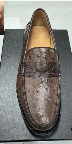 Vyriski odiniai loaferiai Slip-On, viršutinė dalis iš karvių odos, guma pada, apvali nosis, žemas kulnas