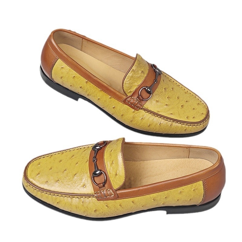 Vyriski odiniai loaferiai Slip-On, viršutinė dalis iš karvių odos, guma pada, apvali nosis, žemas kulnas