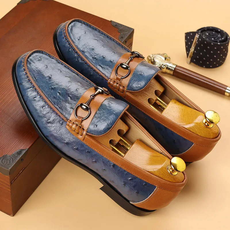 Vyriski odiniai loaferiai Slip-On, viršutinė dalis iš karvių odos, guma pada, apvali nosis, žemas kulnas