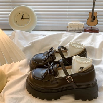 Damske loaferice - Okrugli vrh, PU gornji dio, Gumena potplata, Srednja peta 3-5 cm, Debeli potpetica, Rimski stil