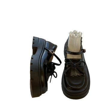Damske loaferice - Okrugli vrh, PU gornji dio, Gumena potplata, Srednja peta 3-5 cm, Debeli potpetica, Rimski stil