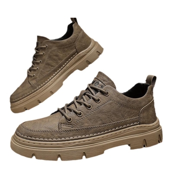 Vyriniai PU odos botai, žemo aukščio, kvėpuojantys, neslidūs, 1-3 cm kulnas, siūtas padas